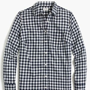 J. Crew Factory gingham lightweight cotton shirt large petite